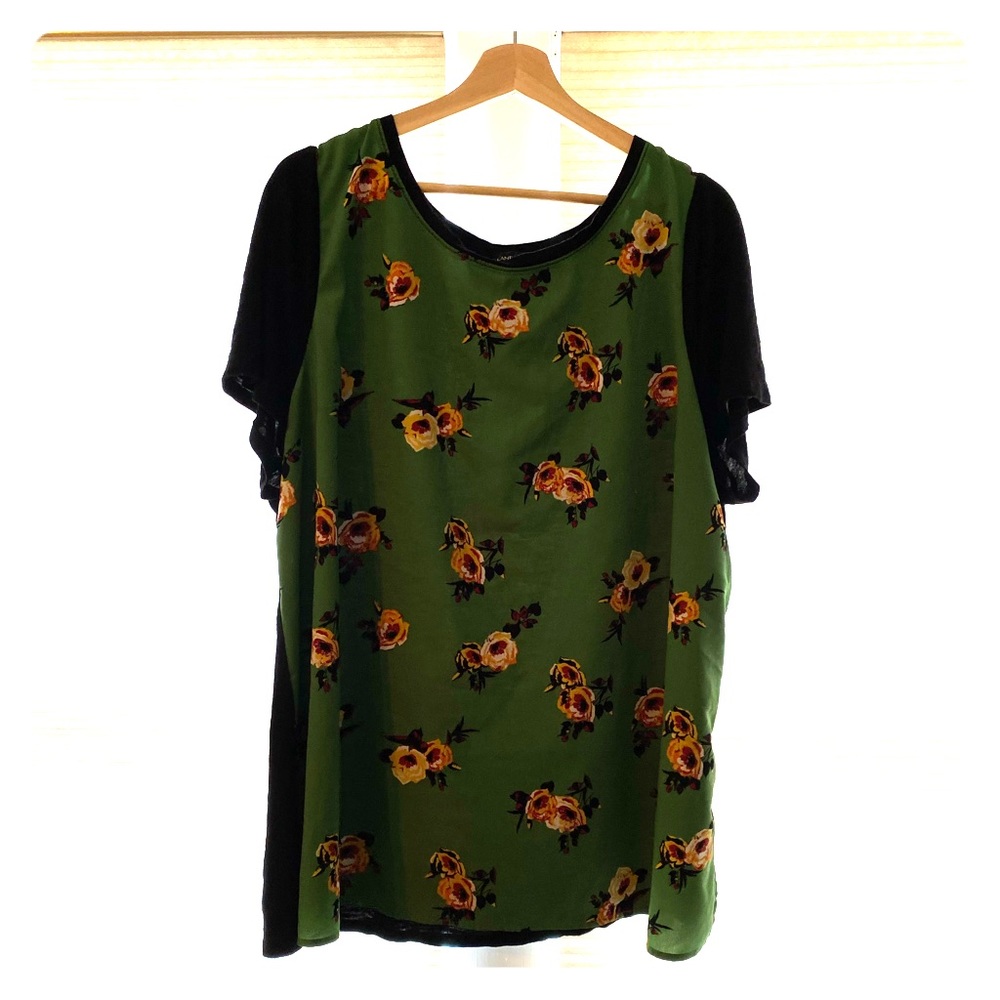 Green floral shirt
